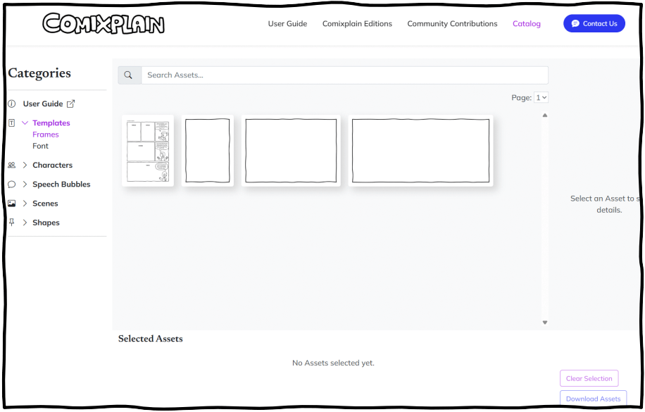 Frontpage of the Catalog