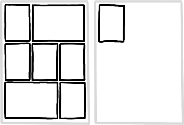 Double page where one panel is on second page