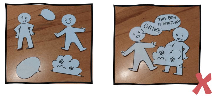 Example of layering where the assets are overlapping each other wrong