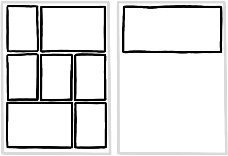 Double page where on second page is one row