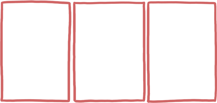Three single panels