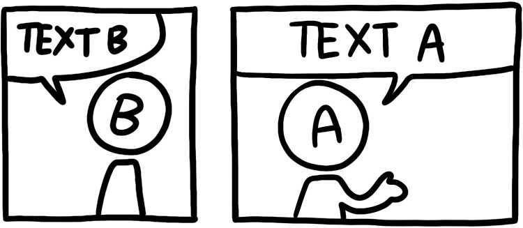 Example of arrangement for speech bubbles
